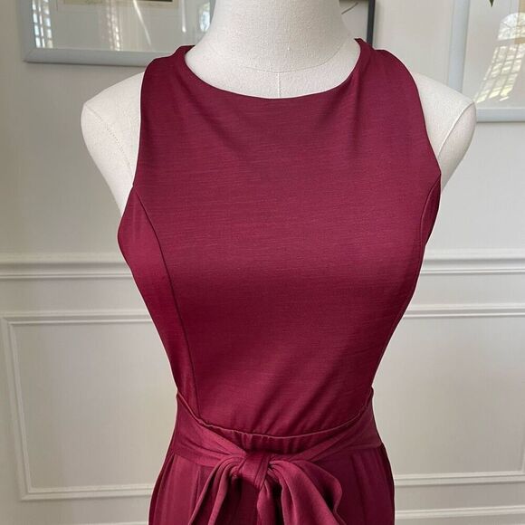 Windsor Deep Red Burgundy Cross Back Gown Dress S - Picture 2 of 7